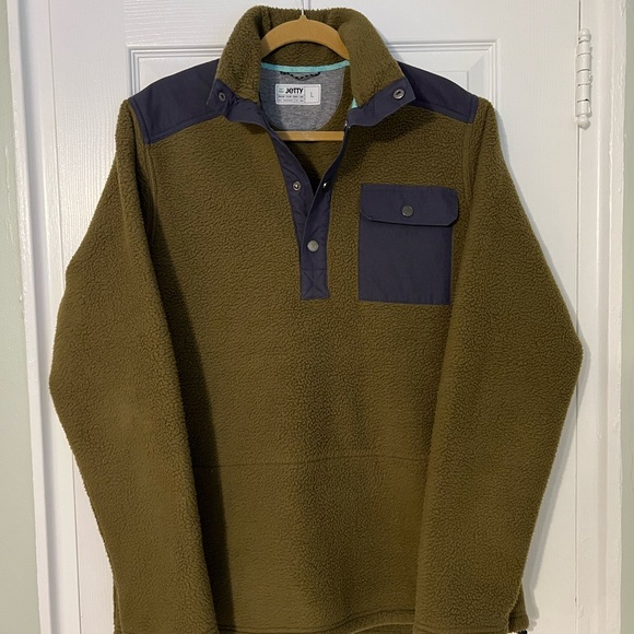 Jetty Olive/Charcoal Heavyweight Fleece Pullover - Picture 1 of 8